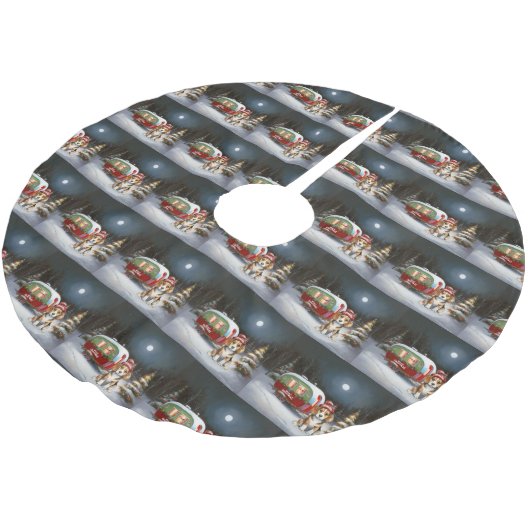 Winter Beagle Caravan Kerstavontuur Kerstboom Rok (Gekanteld)