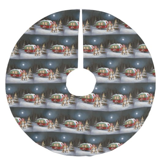 Winter Beagle Caravan Kerstavontuur Kerstboom Rok (Voorkant)