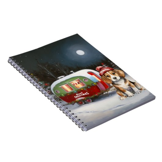 Winter Beagle Caravan Kerstavontuur Notitieboek (Rechterzijde)