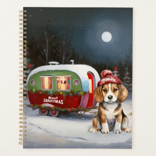 Winter Beagle Caravan Kerstavontuur Planner (Voorkant)