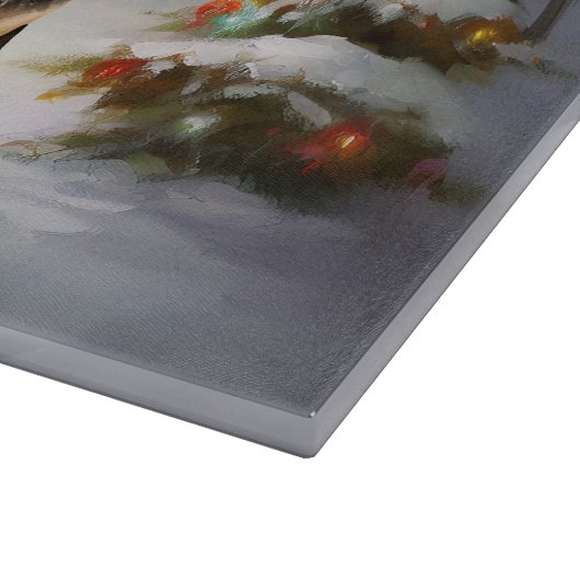 Winter Beagle Caravan Kerstavontuur Snijplank (Hoek)