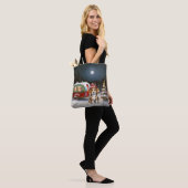 Winter Beagle Caravan Kerstavontuur Tote Bag (Op model)