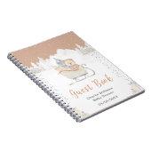 Winter Bear Brown Sleigh Baby Shower Guest Book Notitieboek (Rechterzijde)