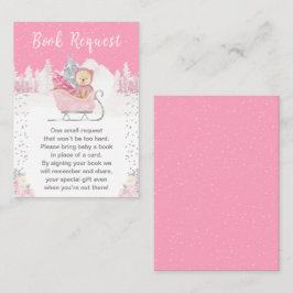 Winter Bear Pink Sleigh Book Request Informatiekaartje