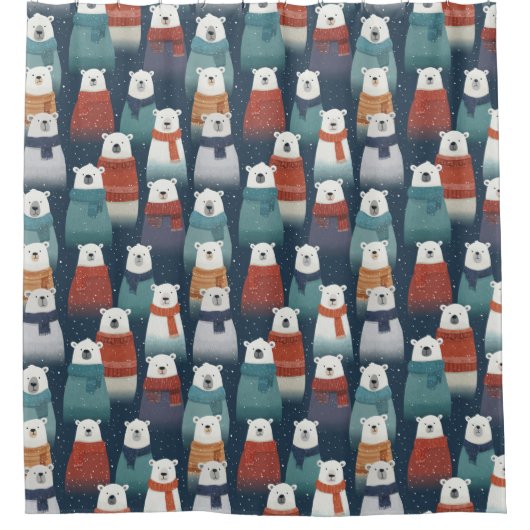 Winter Bear Shower Curtain Douchegordijn (Voorkant)