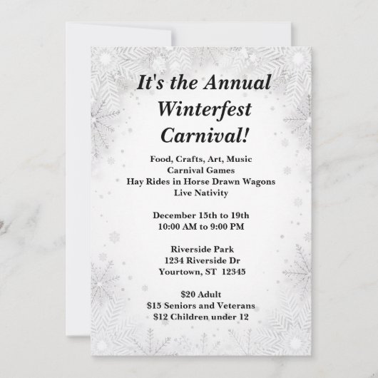 Winter Beauty Christmas Party Kaart (Voorkant)