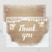 Winter bedankt Rustic Wood Sneeuwdouche Verjaardag (Voorkant / Achterkant)