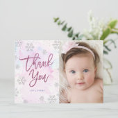 Winter Bedankt voor je verjaardag Silver Magenta G (Staand voorkant)