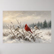 Winter Bedrijf Kardinaal en Mezen