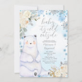 Winter Beer Artikelen Dier Wit Bloem Baby shower Kaart (Voorkant)