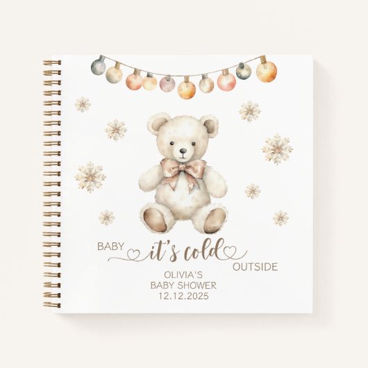 Winter Beer Baby is koud buiten baby shower Notitieboek (Voorkant)