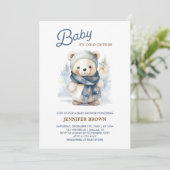 Winter Beer Baby shower Invitation Kaart (Staand voorkant)
