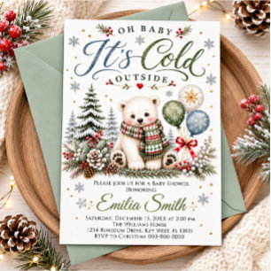 Winter Beer Baby Shower Kaart