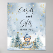 Winter Beer Baby shower │Kaarten en geschenken Poster (Voorkant)