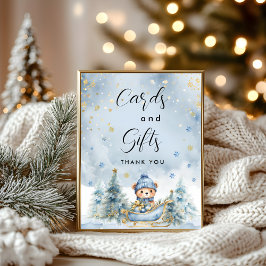 Winter Beer Baby shower │Kaarten en geschenken Poster