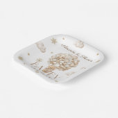 Winter Beer Baby shower Modern Papieren Bordje (Gebogen)