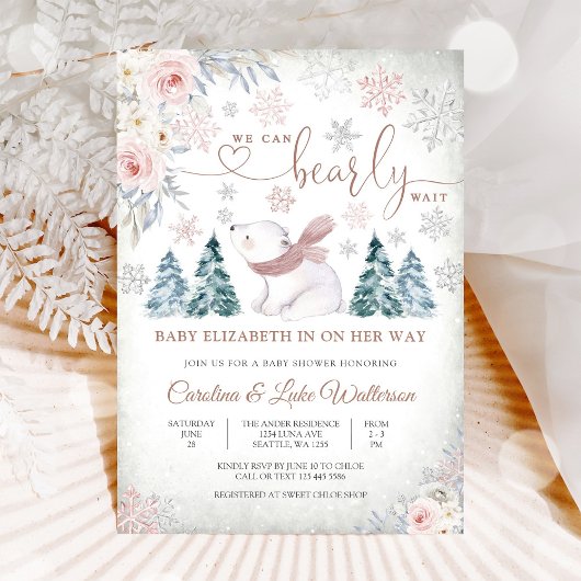 Winter Beer Baby Shower Uitnodiging