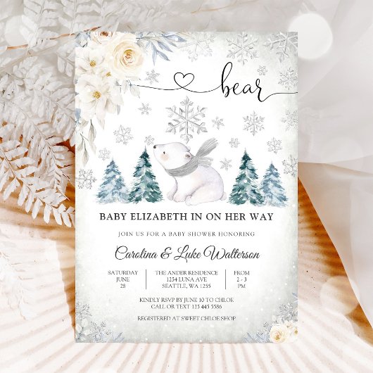 Winter Beer Baby Shower Uitnodiging