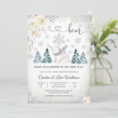 Winter Beer Baby Shower Uitnodiging (Staand voorkant)