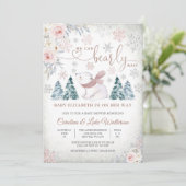 Winter Beer Baby Shower Uitnodiging (Staand voorkant)
