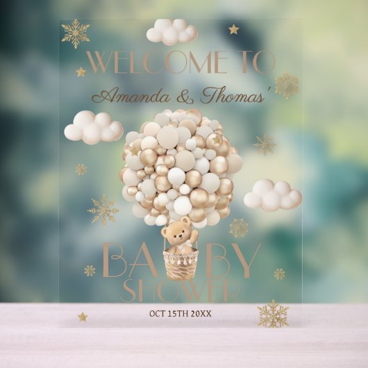 Winter Beer Baby shower Welkomstbord Acryl Bord (Neutraal)