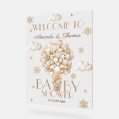 Winter Beer Baby shower Welkomstbord Acryl Bord (Hoek)