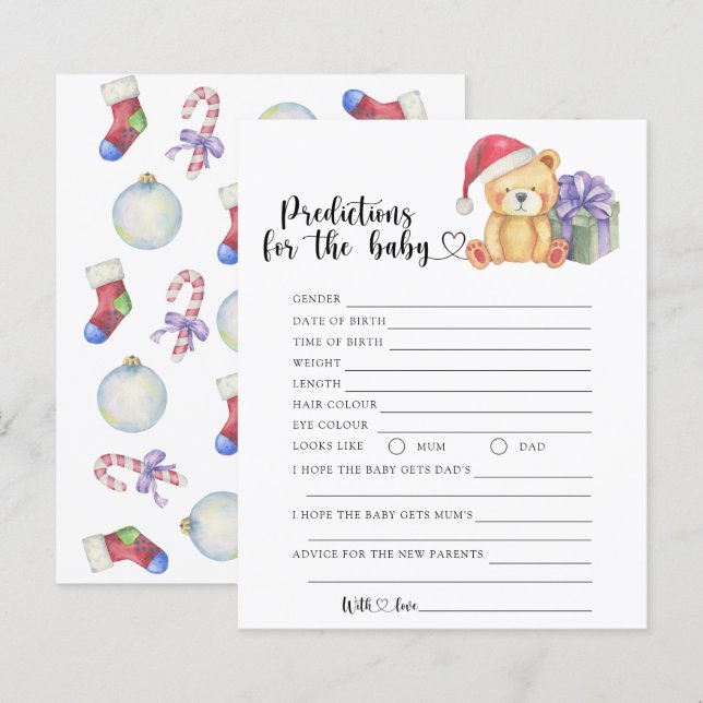 Winter beer - baby voorspellingen en advies (Voorkant / Achterkant)