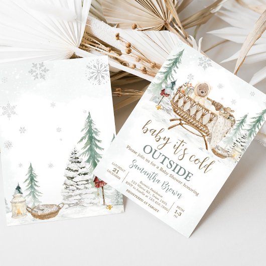 Winter Beer Baby zijn koude buiten Baby shower Kaart