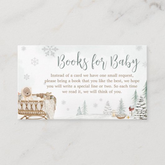 Winter Beer Baby Zijn Koude Buiten Boeken voor Bab Informatiekaartje (Voorkant)