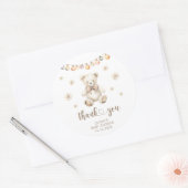 Winter Beer Bearly Wait baby shower bedankt Ronde Sticker (Envelop)