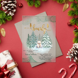 Winter Beer Beertje Wacht Baby Shower  Acryl Uitnodigingen