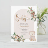 Winter Beer Bessen Sneeuwvlokken Baby shower Kaart (Staand voorkant)