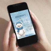 Winter Beer Blue Boy Eerste Verjaardag Kaart