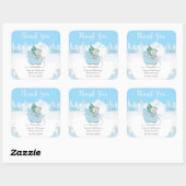 Winter Beer Blue Sleigh Baby shower Dank u Vierkante Sticker (Vel)