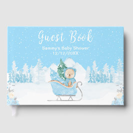 Winter Beer Blue Sleigh Baby shower Gastenboek