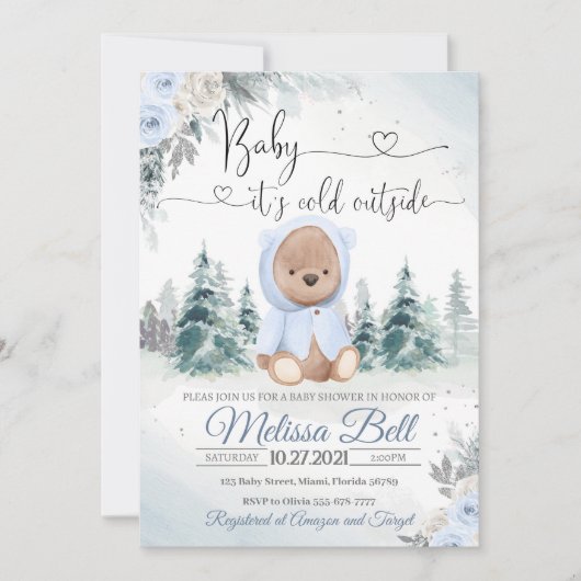 Winter Beer Boy Het is koud buiten Uitnodiging (Voorkant)