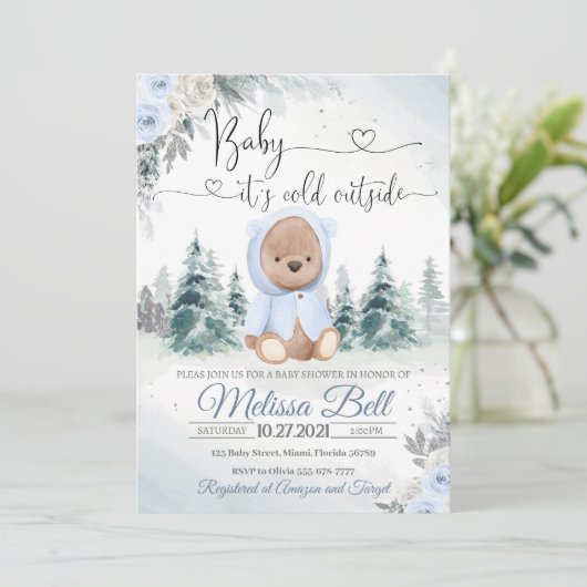 Winter Beer Boy Het is koud buiten Uitnodiging (Staand voorkant)