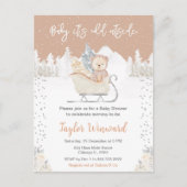 Winter Beer Bruin Slaapse Baby shower Briefkaart (Voorkant)