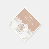 Winter Beer Bruin Slaapse Baby shower Servet (Hoek)