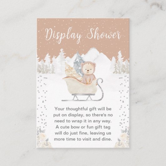 Winter Beer Bruin Sleigh Display Douche Informatiekaartje (Voorkant)
