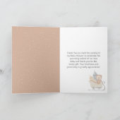 Winter Beer bruine slee Baby shower dank u Bedankkaart (Binnen)