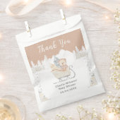 Winter Beer bruine slee Baby shower dank u Bedankzakje (Geknipt)