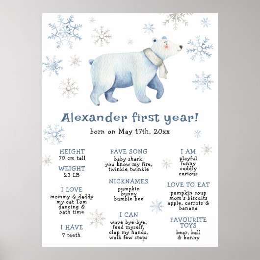 Winter Beer eerste verjaardag mijlpaal verjaardag Poster (Voorkant)