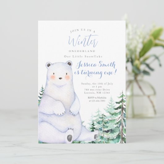 Winter Beer Forest Rustic Onederland 1e verjaardag Kaart (Staand voorkant)