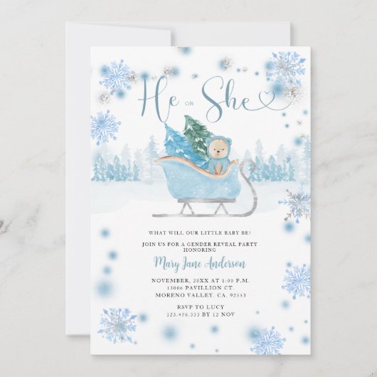 Winter Beer Gender onthullen Invite Kaart (Voorkant)