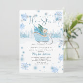 Winter Beer Gender onthullen Invite Kaart (Staand voorkant)