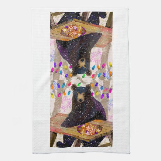 Winter Beer Holiday Kitchen Towel Theedoek (Verticaal)