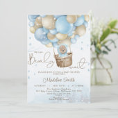 Winter Beer Hot Air Barly Baby shower Kaart (Staand voorkant)