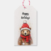 Winter Beer in een gezellig rood Pet Cadeaulabel (Voorkant)