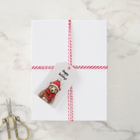 Winter Beer in een gezellig rood Pet Cadeaulabel (Met Touw)